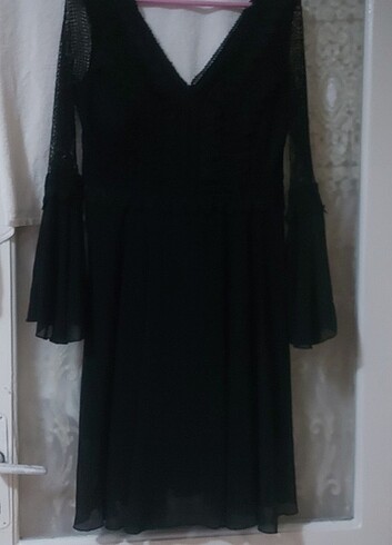 Şifon  akşam elbise kararmaz taki hediyeli - Görsel 6