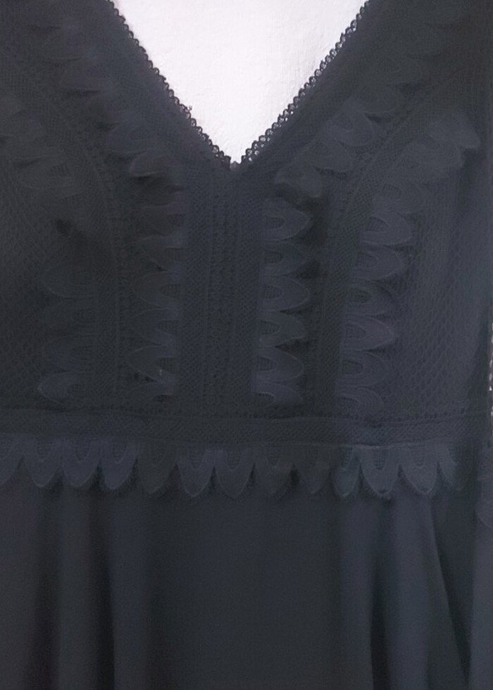 Şifon  akşam elbise kararmaz taki hediyeli - Görsel 3