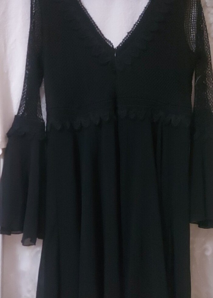 Şifon  akşam elbise kararmaz taki hediyeli - Görsel 5