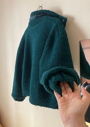 Fermuarlı Midi Yeşil Kadın Ceket - Görsel 9