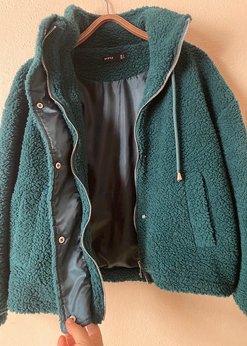 Fermuarlı Midi Yeşil Kadın Ceket - Görsel 3