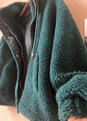 Fermuarlı Midi Yeşil Kadın Ceket - Görsel 7