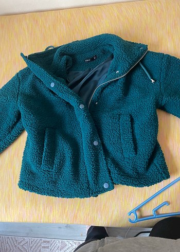 Fermuarlı Midi Yeşil Kadın Ceket - Görsel 5