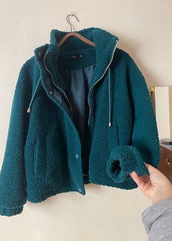 Fermuarlı Midi Yeşil Kadın Ceket - Görsel 2