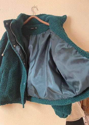 Fermuarlı Midi Yeşil Kadın Ceket - Görsel 8