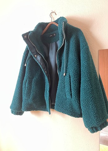 Fermuarlı Midi Yeşil Kadın Ceket - Görsel 6