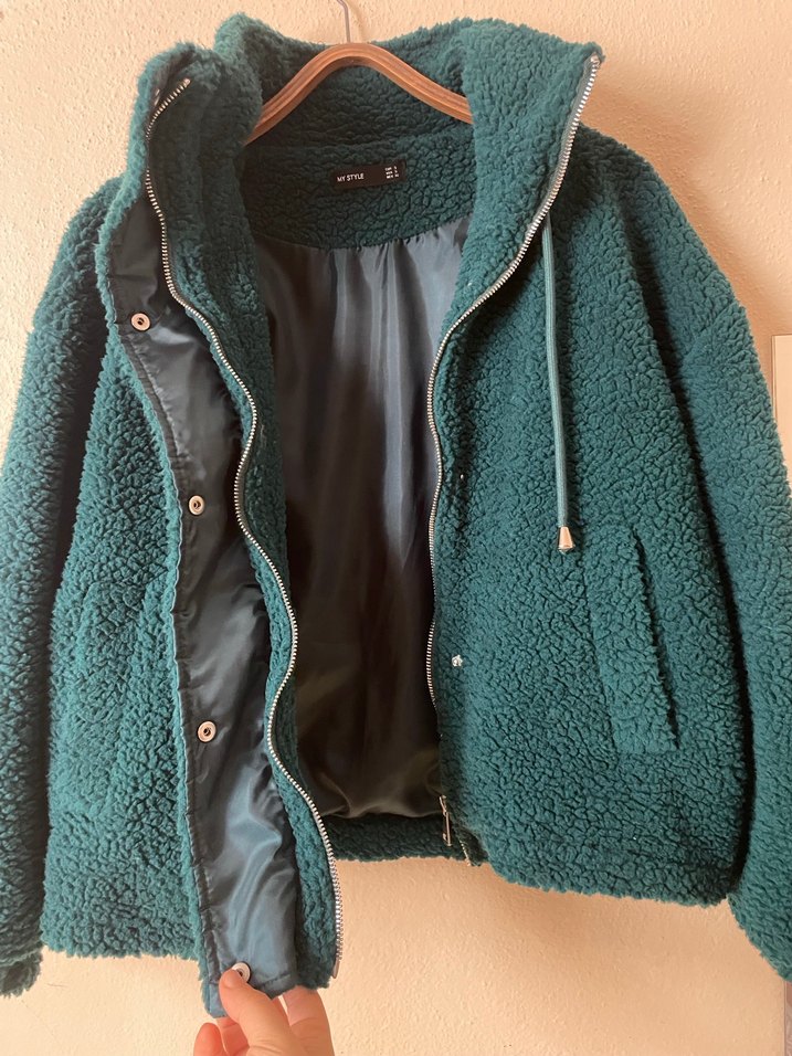 Fermuarlı Midi Yeşil Kadın Ceket - Görsel 3