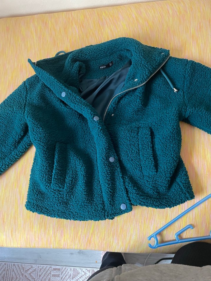 Fermuarlı Midi Yeşil Kadın Ceket - Görsel 5