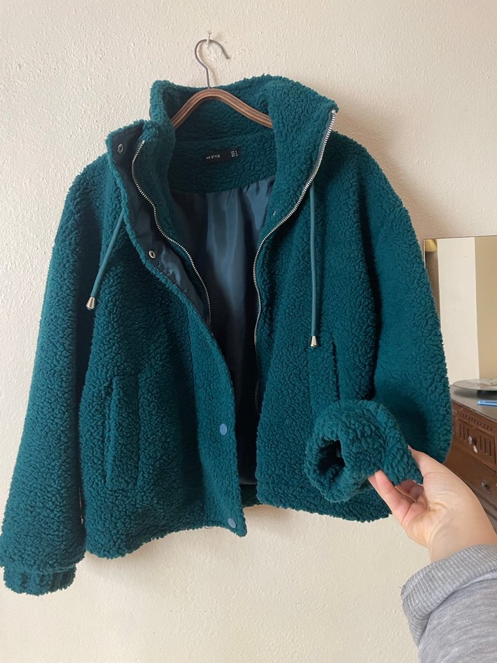 Fermuarlı Midi Yeşil Kadın Ceket - Görsel 2