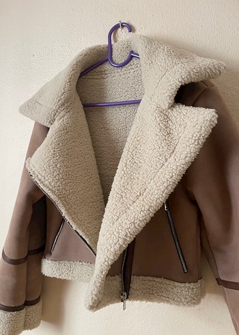 Kürk Detaylı Kısa Süet Kadın Ceket - Görsel 6