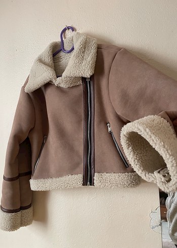 Kürk Detaylı Kısa Süet Kadın Ceket - Görsel 4