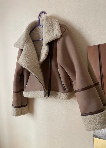 Kürk Detaylı Kısa Süet Kadın Ceket - Görsel 7