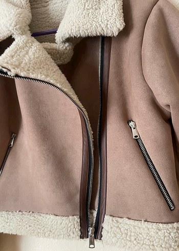 Kürk Detaylı Kısa Süet Kadın Ceket - Görsel 5