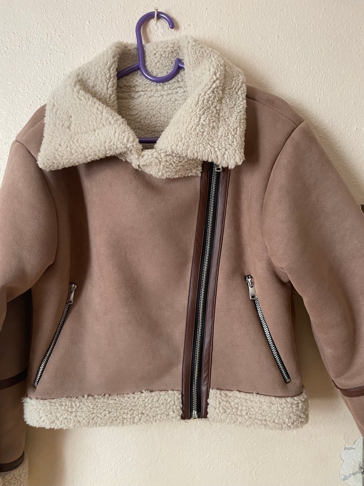 Kürk Detaylı Kısa Süet Kadın Ceket - Görsel 2