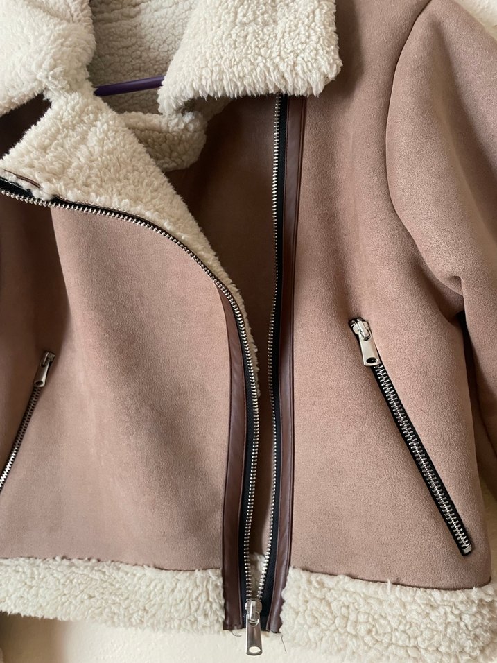 Kürk Detaylı Kısa Süet Kadın Ceket - Görsel 5