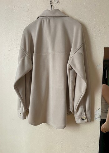 Bej Süet Kadın Ceket Düğmeli Rahat Kesim - Görsel 4