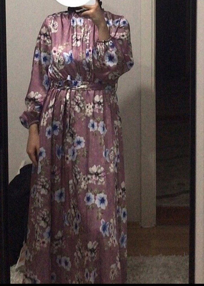 Tesettür saten elbise  - Görsel 2