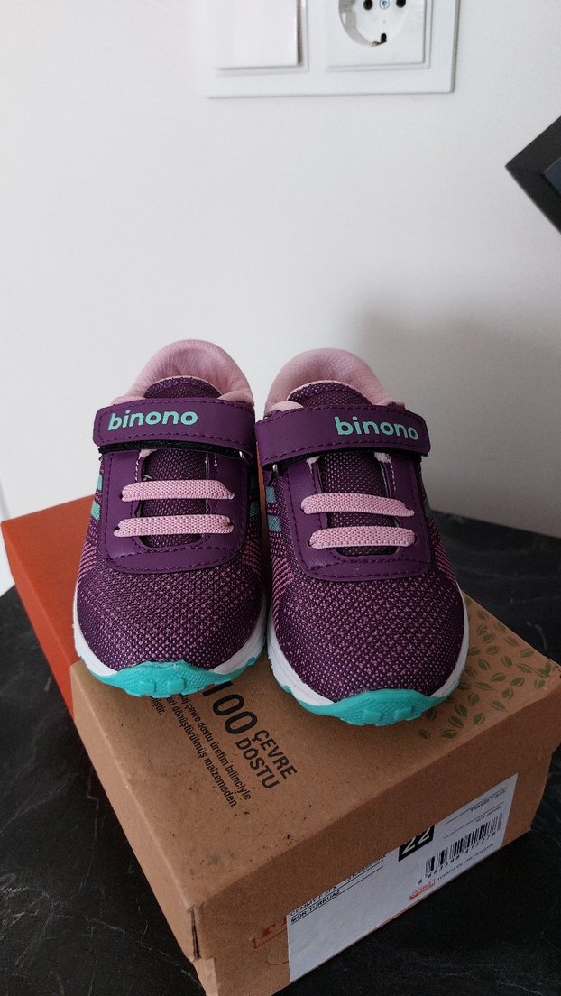 Mor Kız Çocuk Spor Ayakkabı Velcro Bantlı - Görsel 2