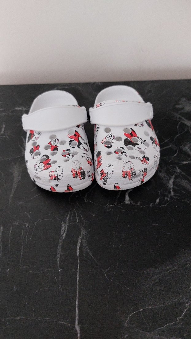 Beyaz Minnie Mouse Desenli Kız Terlikleri - Görsel 2