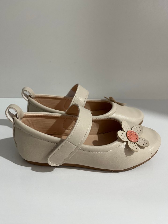 Bej Kız Çocuk Çiçekli Babet - Görsel 3