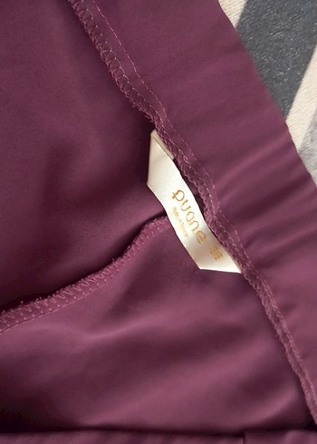 Bordo Saten Görünümlü Hamile Pantolonu