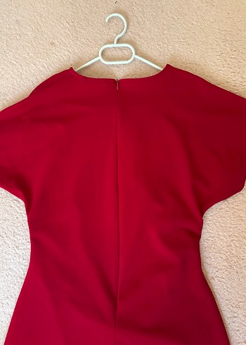 Kırmızı Drapeli Kısa Kollu Hamile Elbisesi - Görsel 2