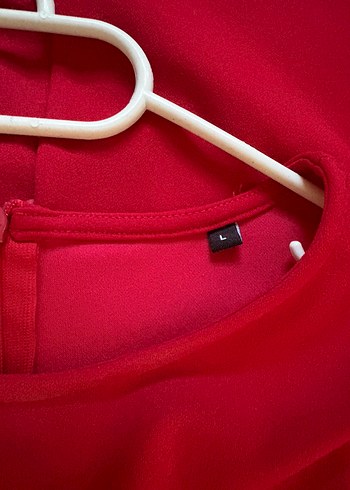 Kırmızı Drapeli Kısa Kollu Hamile Elbisesi - Görsel 3