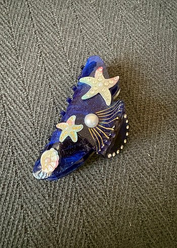 Boncuklu Deniz Temalı Mavi Saç Tokası - Görsel 3