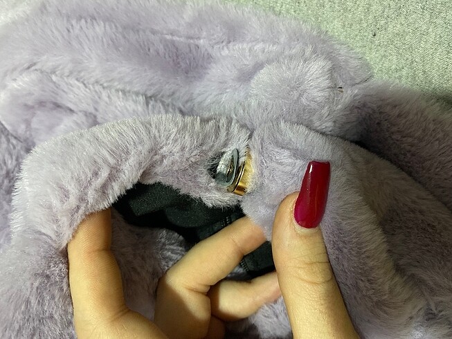 Beden mor peluş çanta