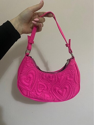 Skinny Dip London pembe kalpli kabartmalı çanta