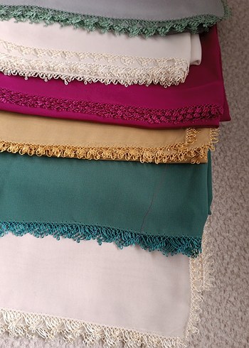 Dantelli Çok Renkli Kadın Fuları - Görsel 3