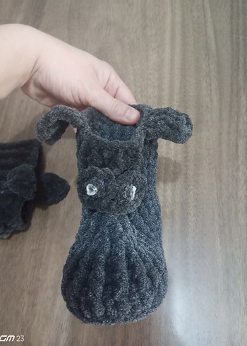 Gri Örgü Erkek Bebek Patik - Görsel 3