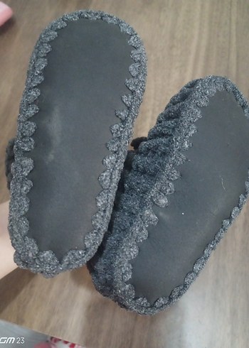 Gri Örgü Erkek Bebek Patik - Görsel 5