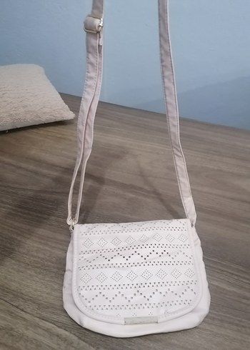 Dantel Detaylı Beyaz Kadın Çapraz Çanta