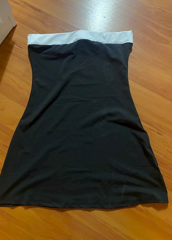 Diğer Siyah Straplez Mini Elbise
