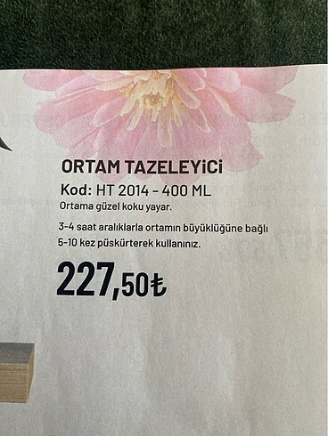 Diğer Homm bitkisel ortam tazeleyici