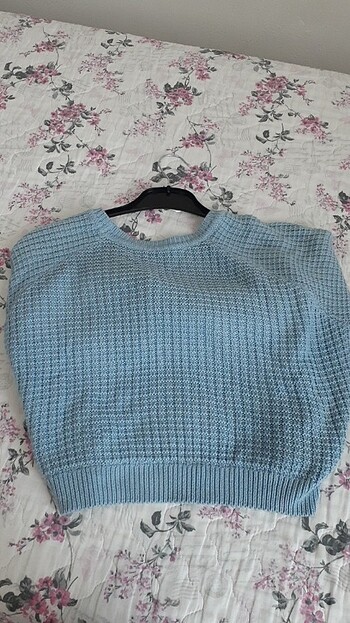 Buz mavisi kısa sweat