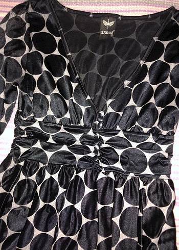 Uzun Kollu Puantiyeli Elbisesi - Görsel 5