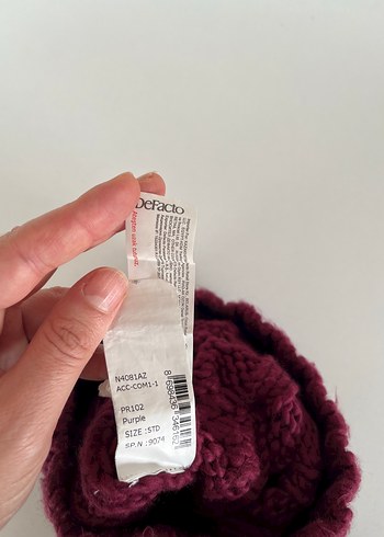 Bordo Örgü Kadın Bere - Görsel 2