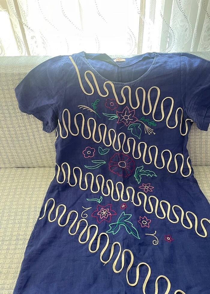 Bayan keten elbise - Görsel 3