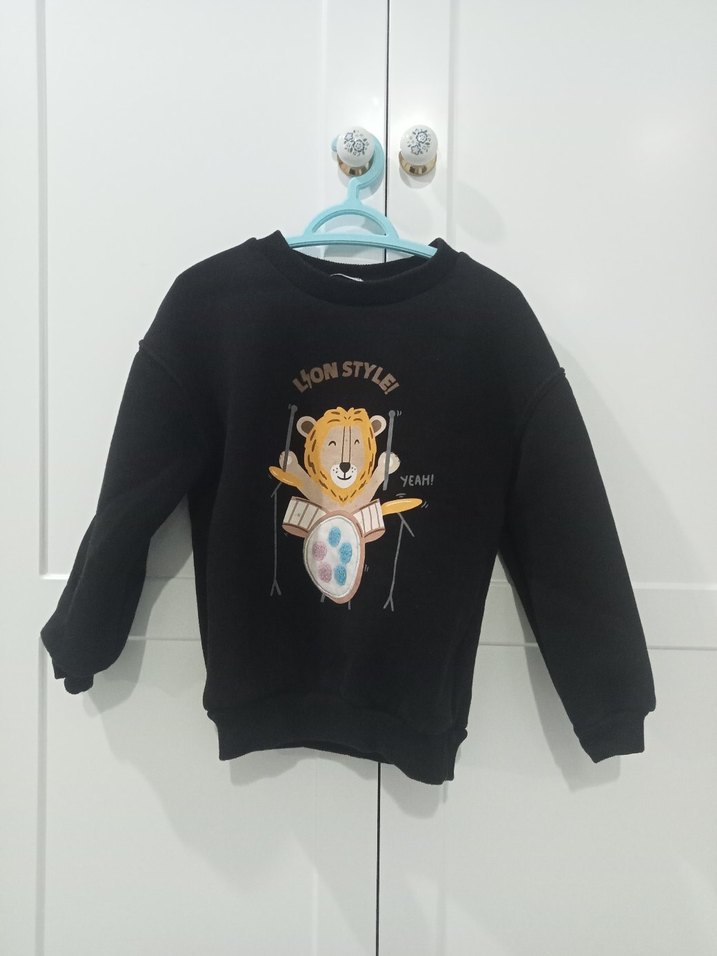 Siyah Erkek Çocuk Sweatshirt 2li - Görsel 4