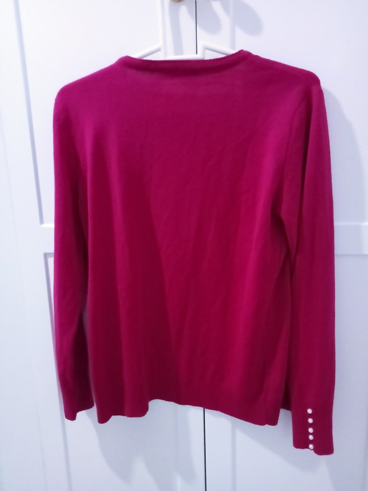 koyu fuşya Kadın Hırka - Görsel 3