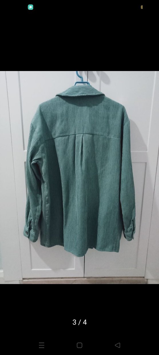 Düğmeli Yeşil Kadın Gömlek - Görsel 3