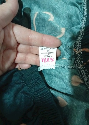l Beden pembe Renk Pembe Çizgili Rahat Kadın Pijama Altı