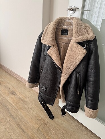 Stradivarius kürklü biker ceket