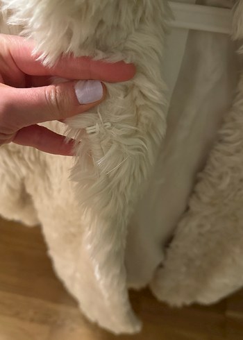 Bej Kadın Suni Kürk Midi Kaban - Görsel 3