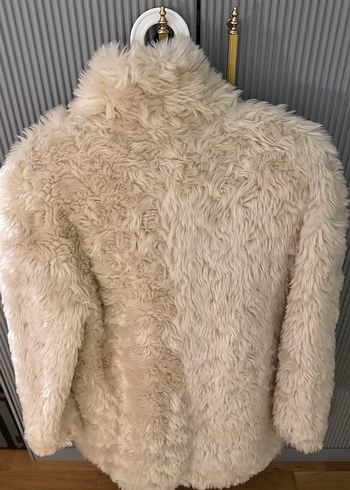 Bej Kadın Suni Kürk Midi Kaban - Görsel 2