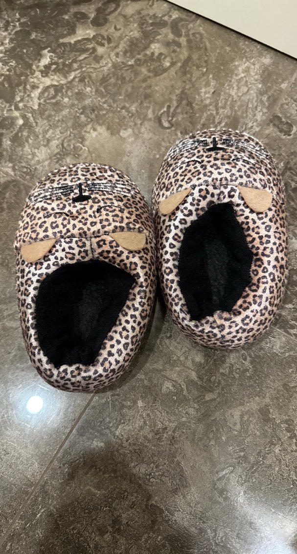 Leopar Desenli Kız Çocuk Sıcak Terlik - Görsel 2