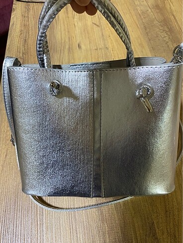 Gümüş şık çanta - Görsel 2