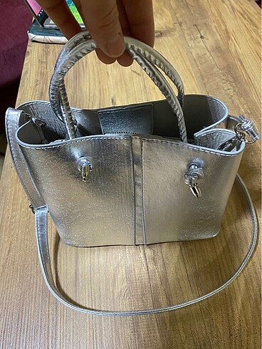 Gümüş şık çanta - Görsel 9